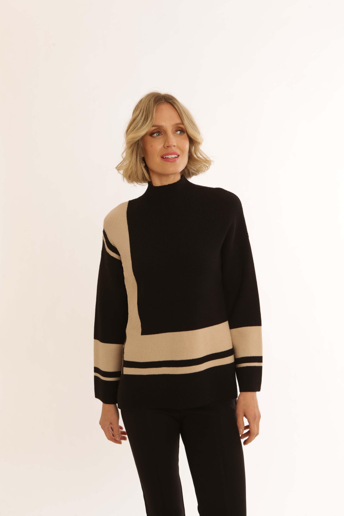 Pomodoro Contrast Block Knit