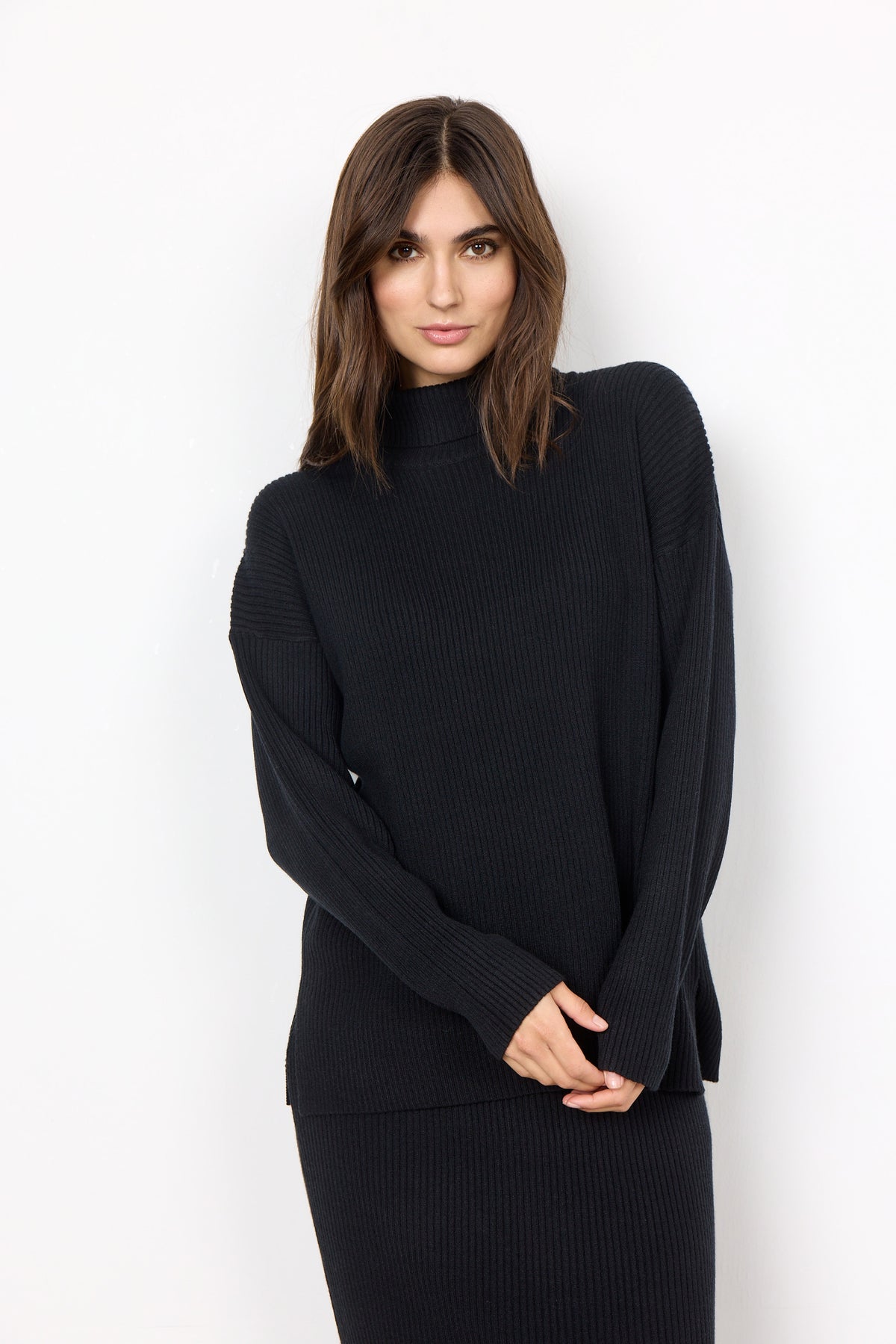 Soyaconcept Rib Knit Polo Neck