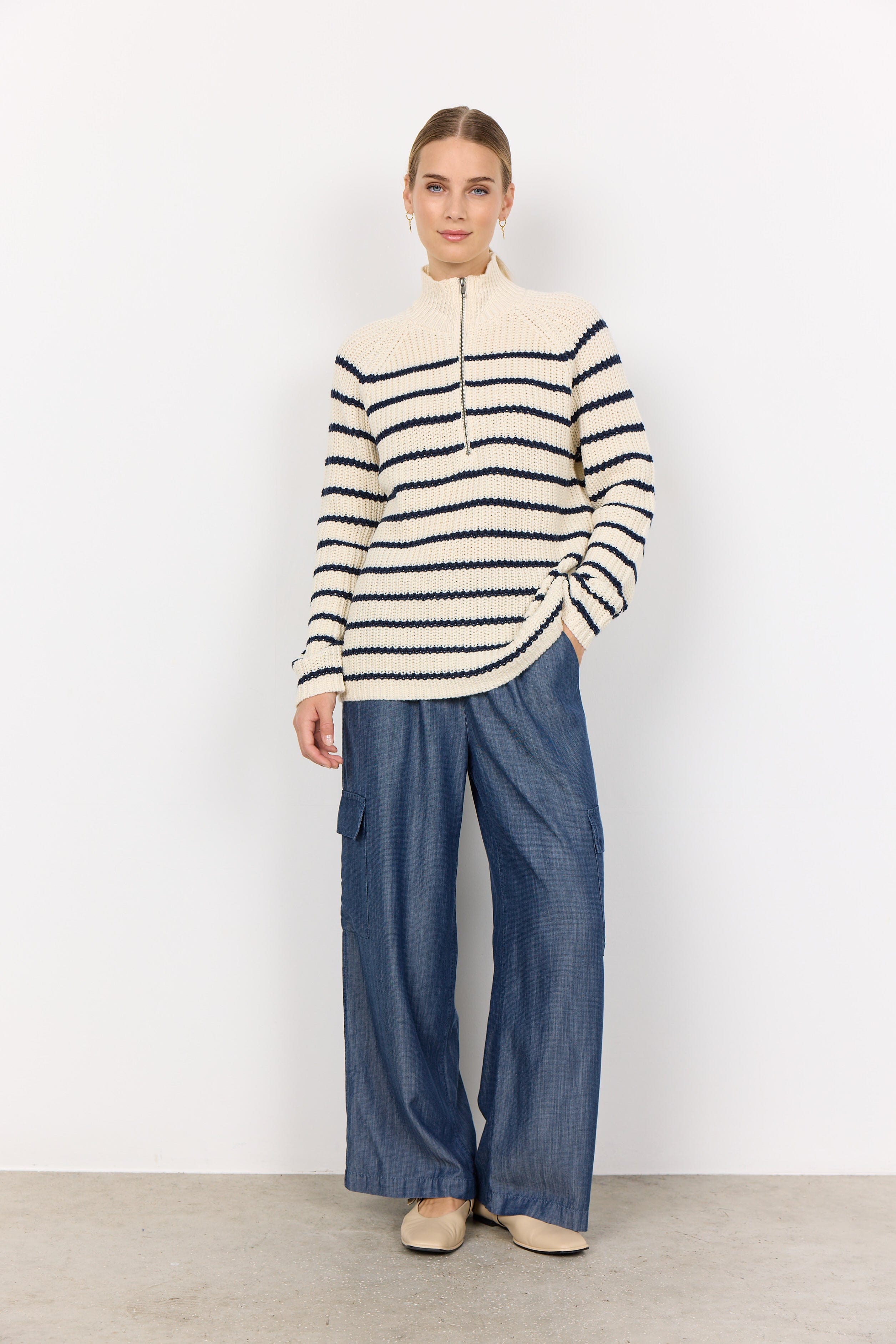 Soyaconcept Zip Stripe Knit – Choice Boutique
