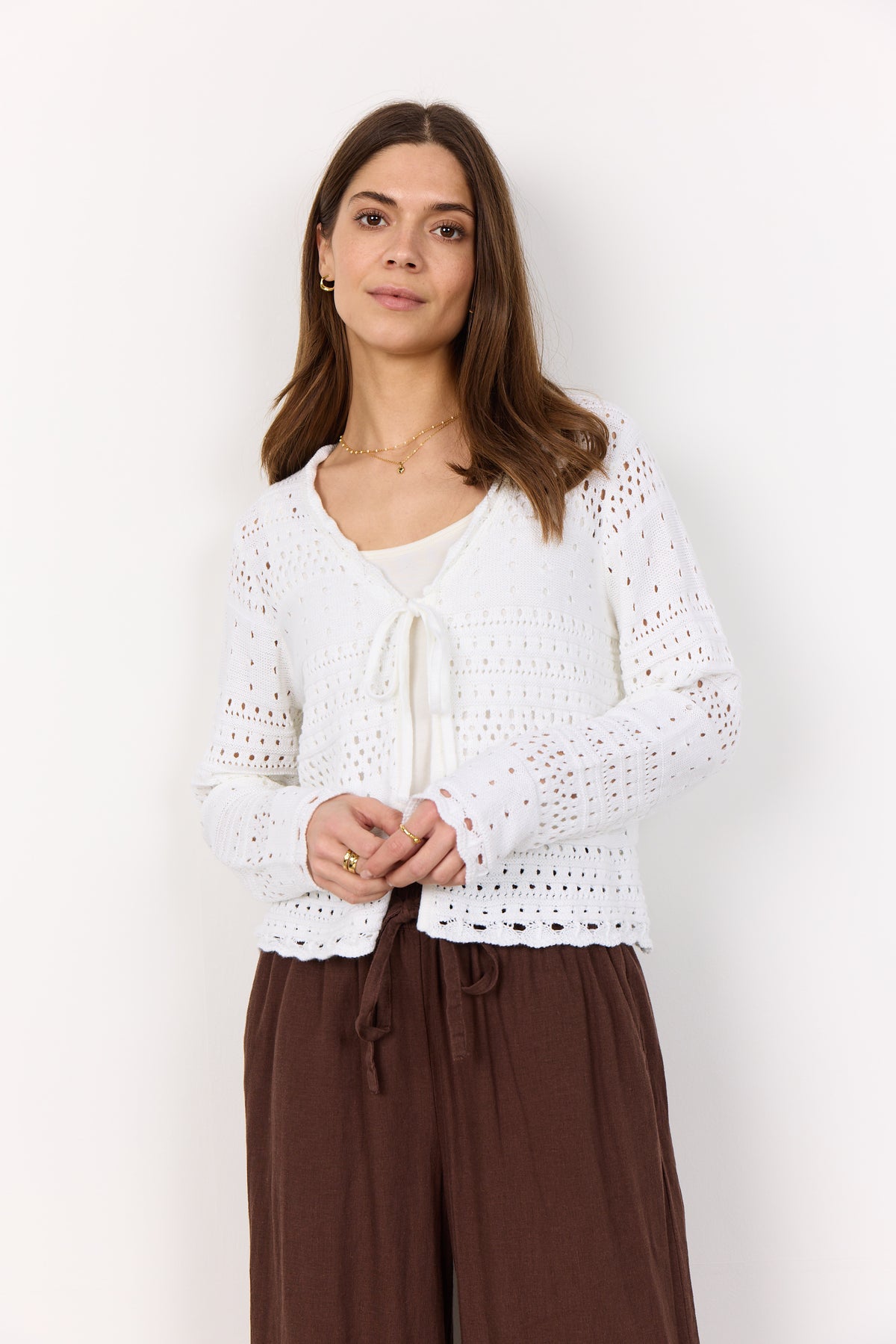Soyaconcept Crochet Tie Front Jacket