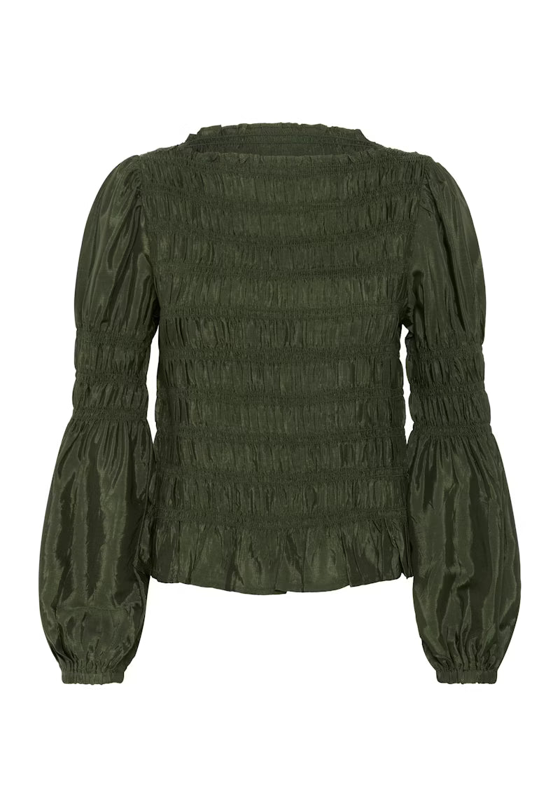 CREAM Smocked Blouse