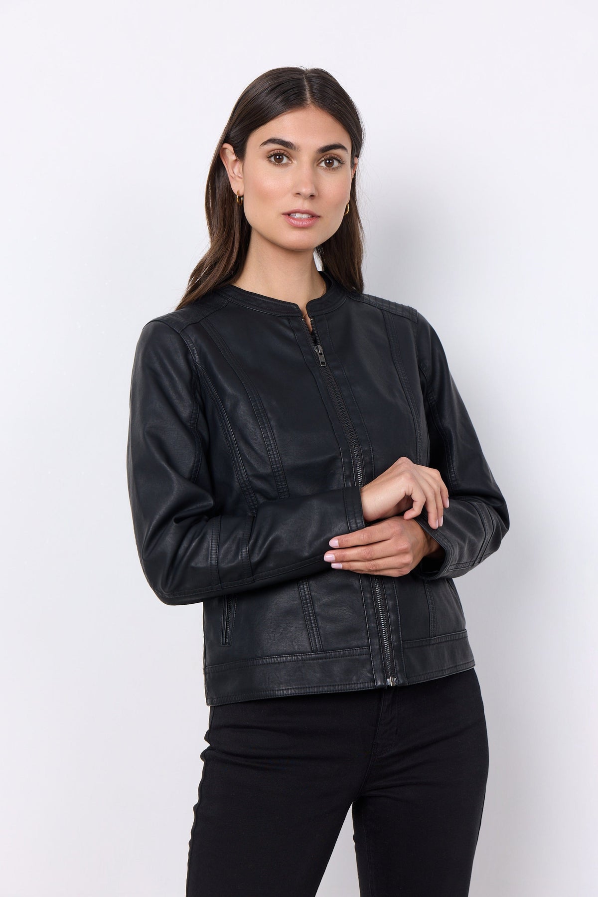 Soyaconcept Pleather Collarless Jacket