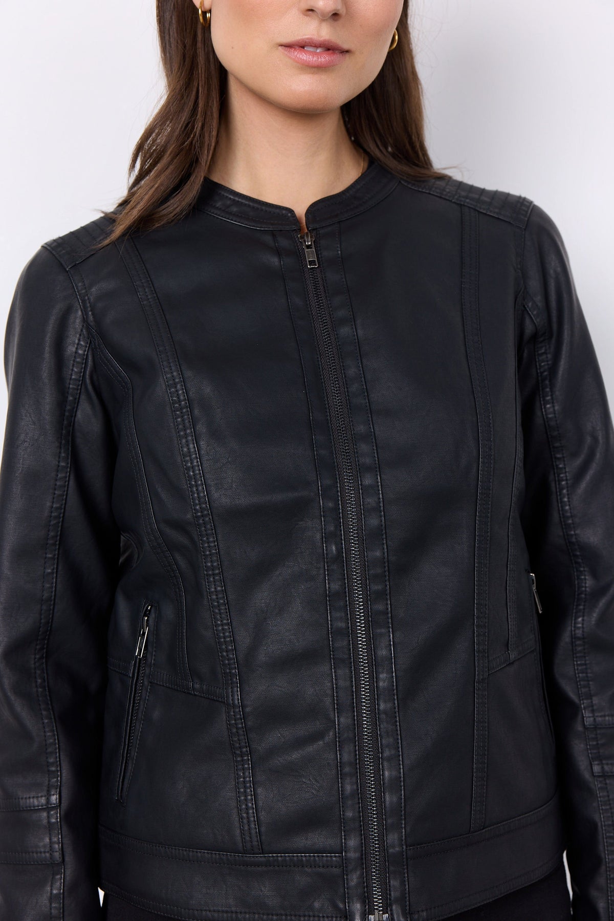 Soyaconcept Pleather Collarless Jacket