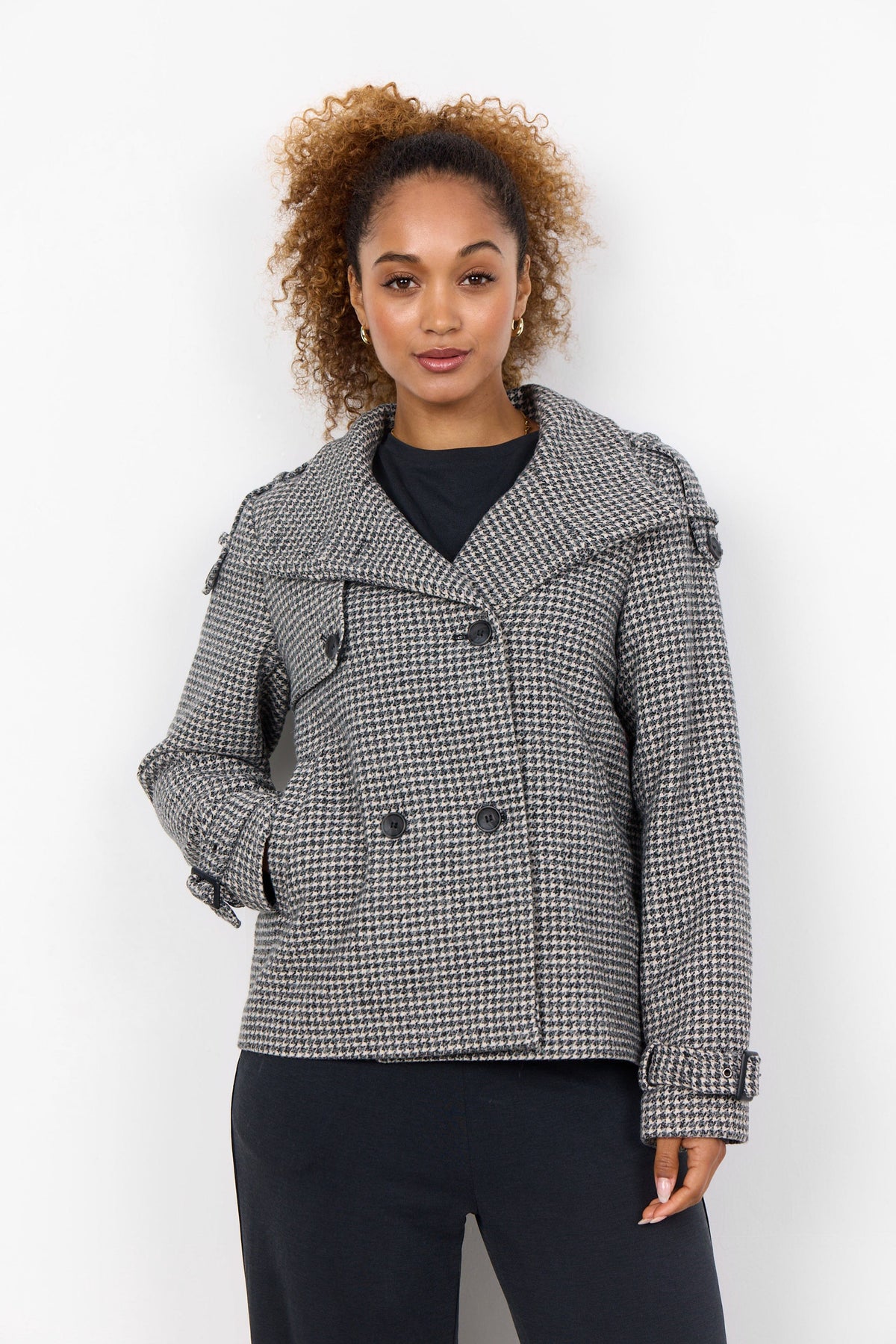 Soyaconcept  Short Houndstooth Coat