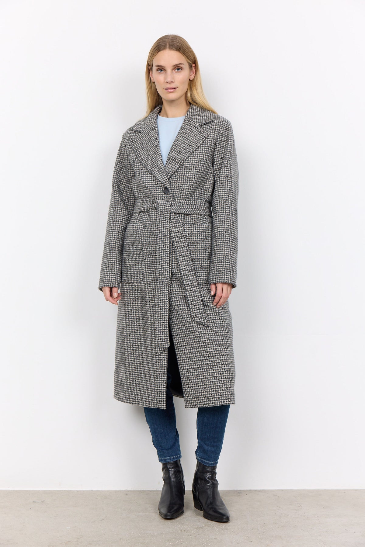 Soyaconcept Long Houndstooth Coat