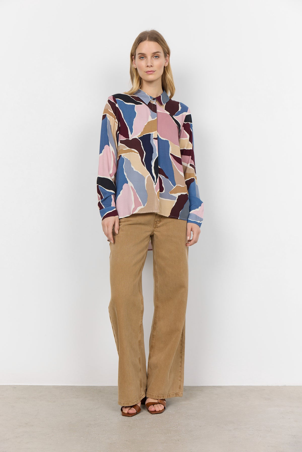 Soyaconcept Colour Block Dipped Shirt