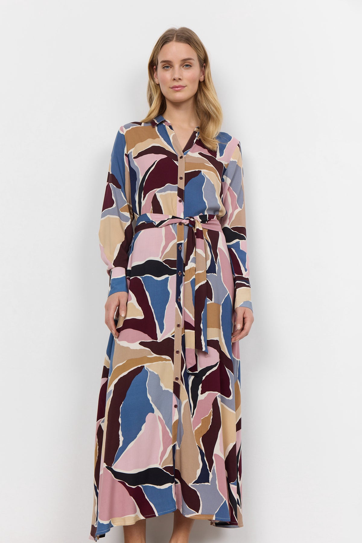 Soyaconcept Colour Block Button Shirt Dress