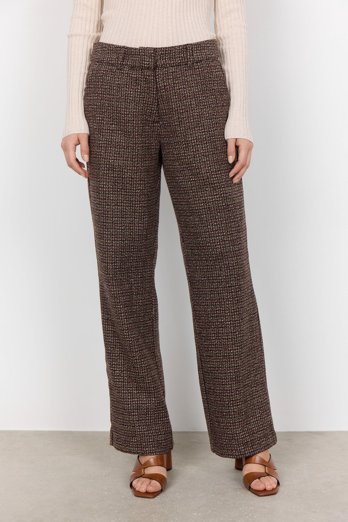 Soyaconcept Check Straight Leg Trouser