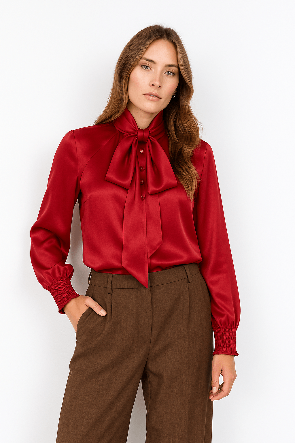 Soyaconcept Satin Blouse Detachable Bow