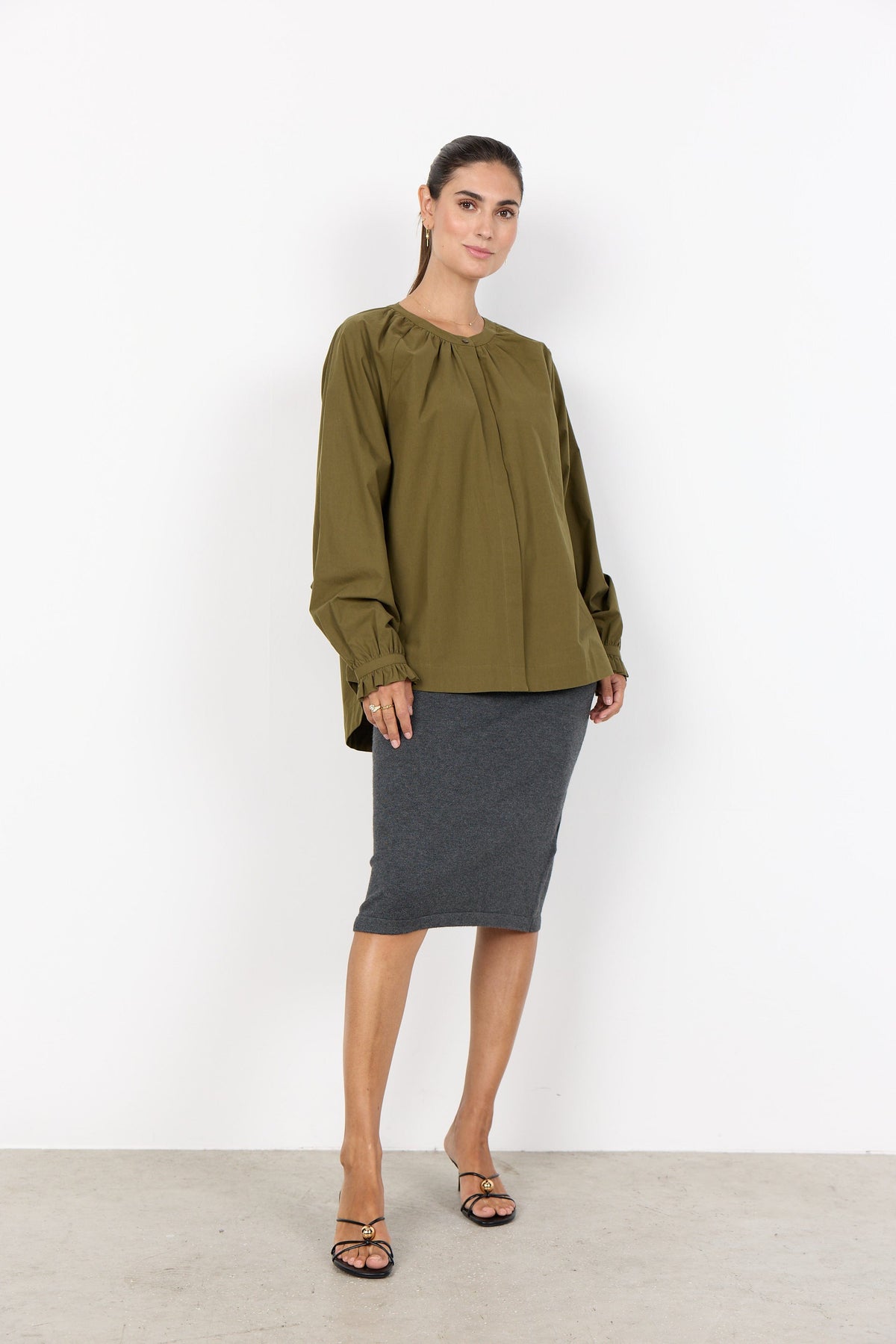 Soyaconcept Shirt with Pleated Sleeve