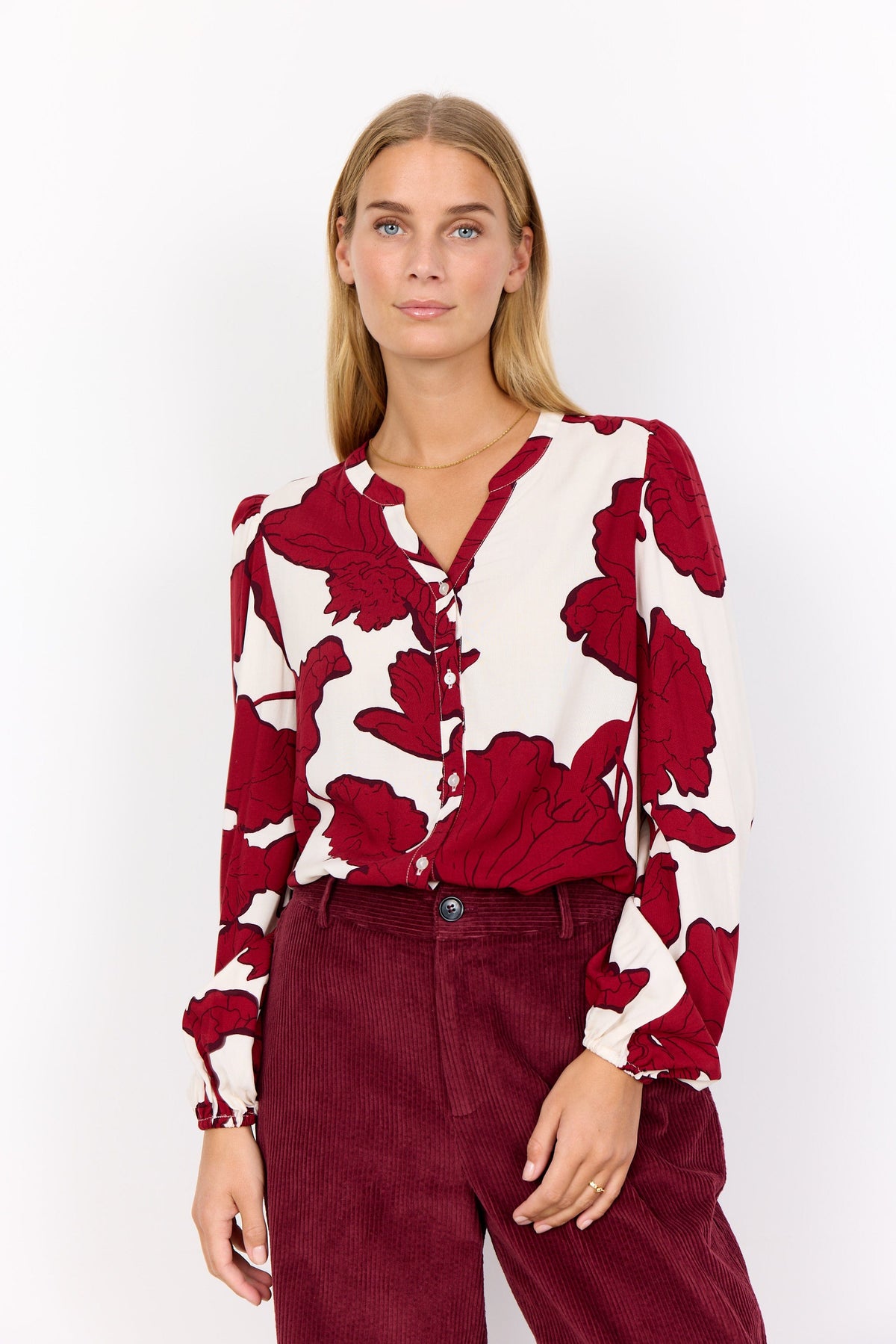 Soyaconcept Maxi Floral V-neck Top