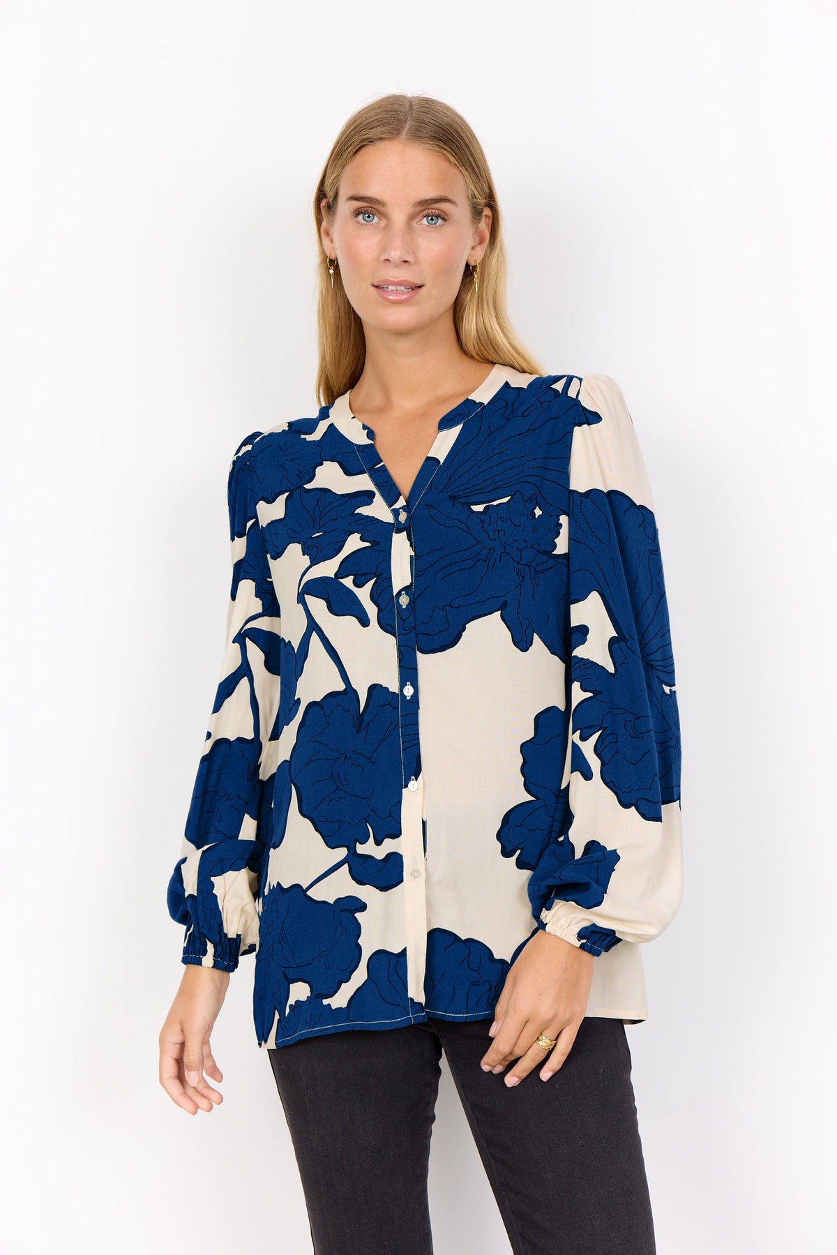 Soyaconcept Maxi Floral V-Neck Top