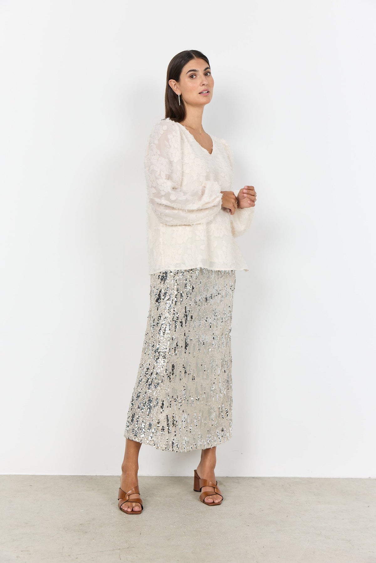 Soyaconcept Long Sequin Skirt
