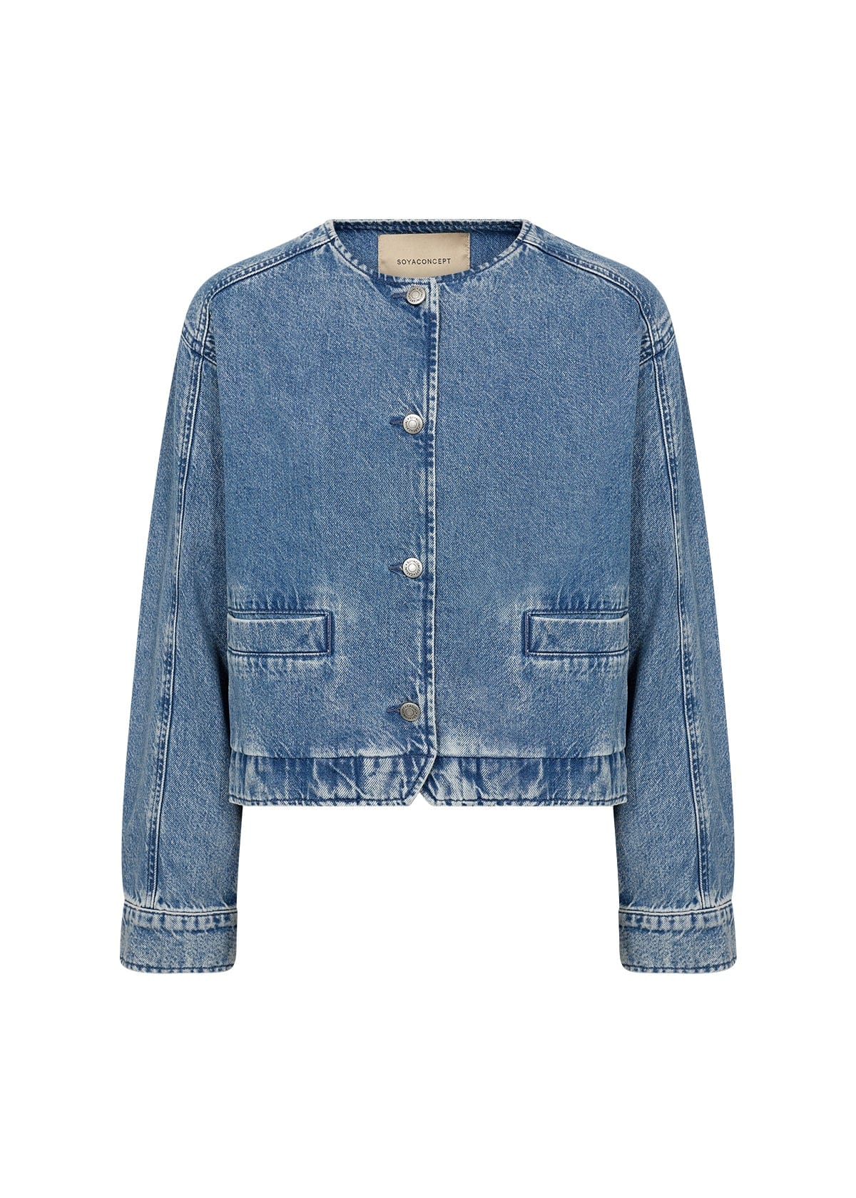 Soyaconcept Collarless Denim Jacket