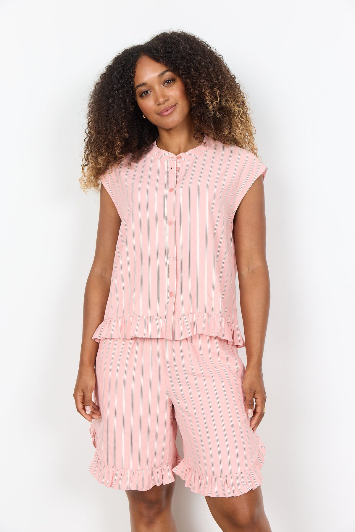 Soyaconcept Striped Frill Blouse