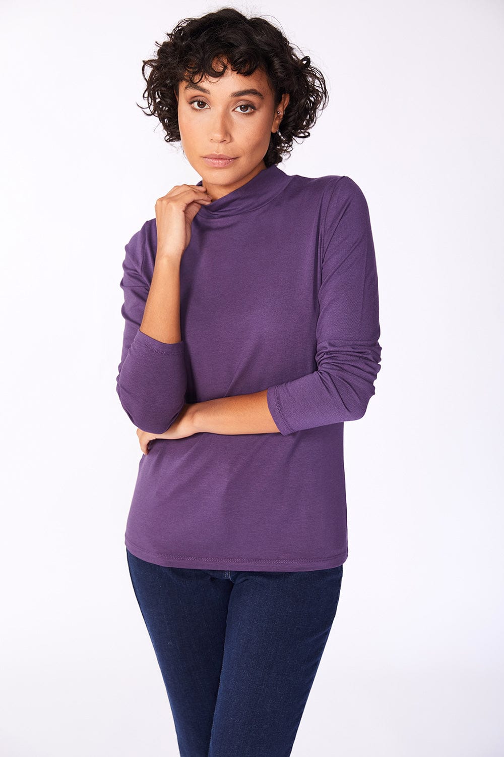 Funnel Neck Basic Jersey