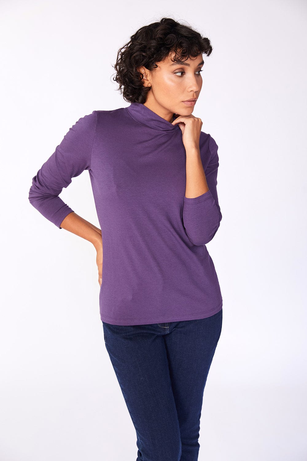 Funnel Neck Basic Jersey