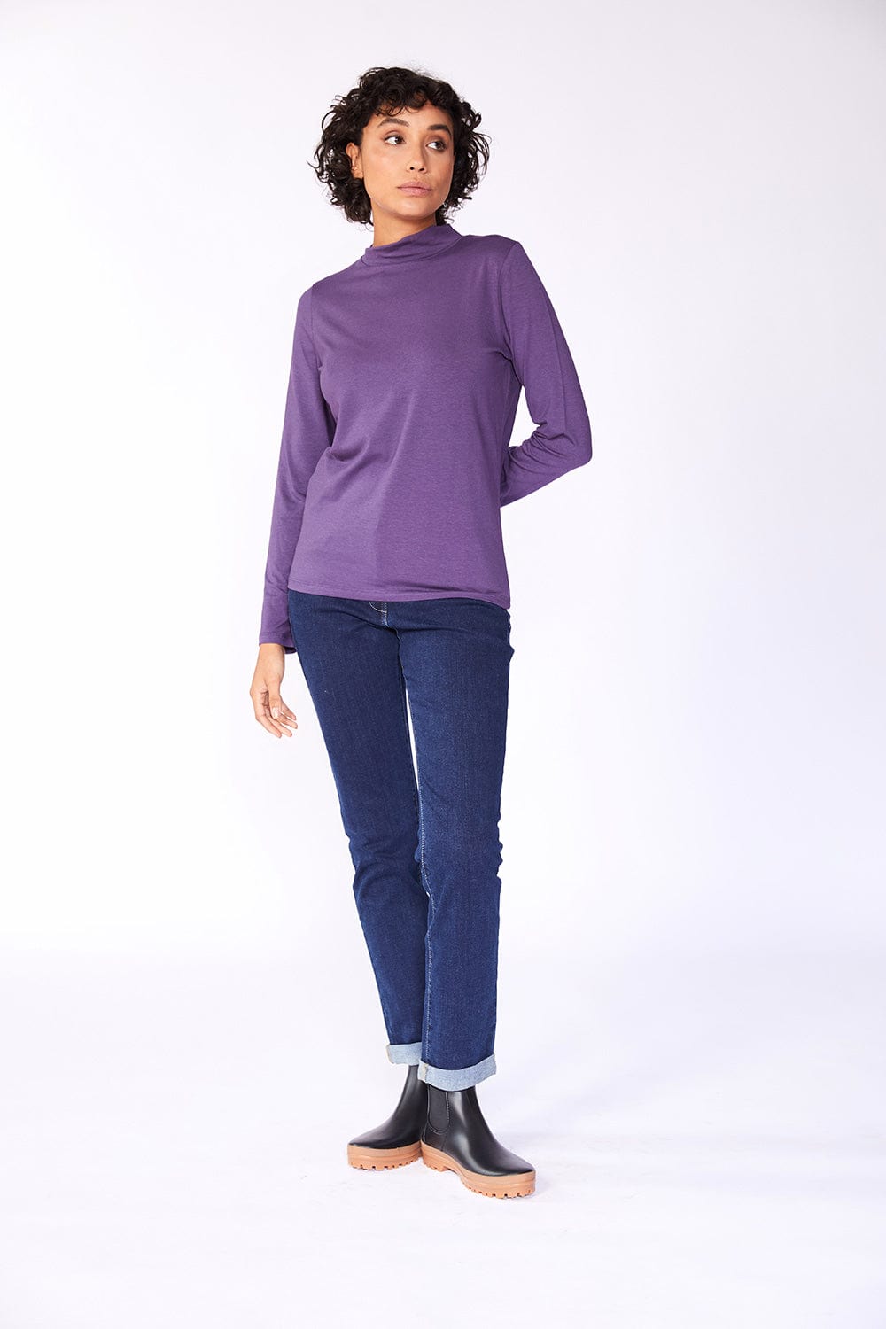 Funnel Neck Basic Jersey