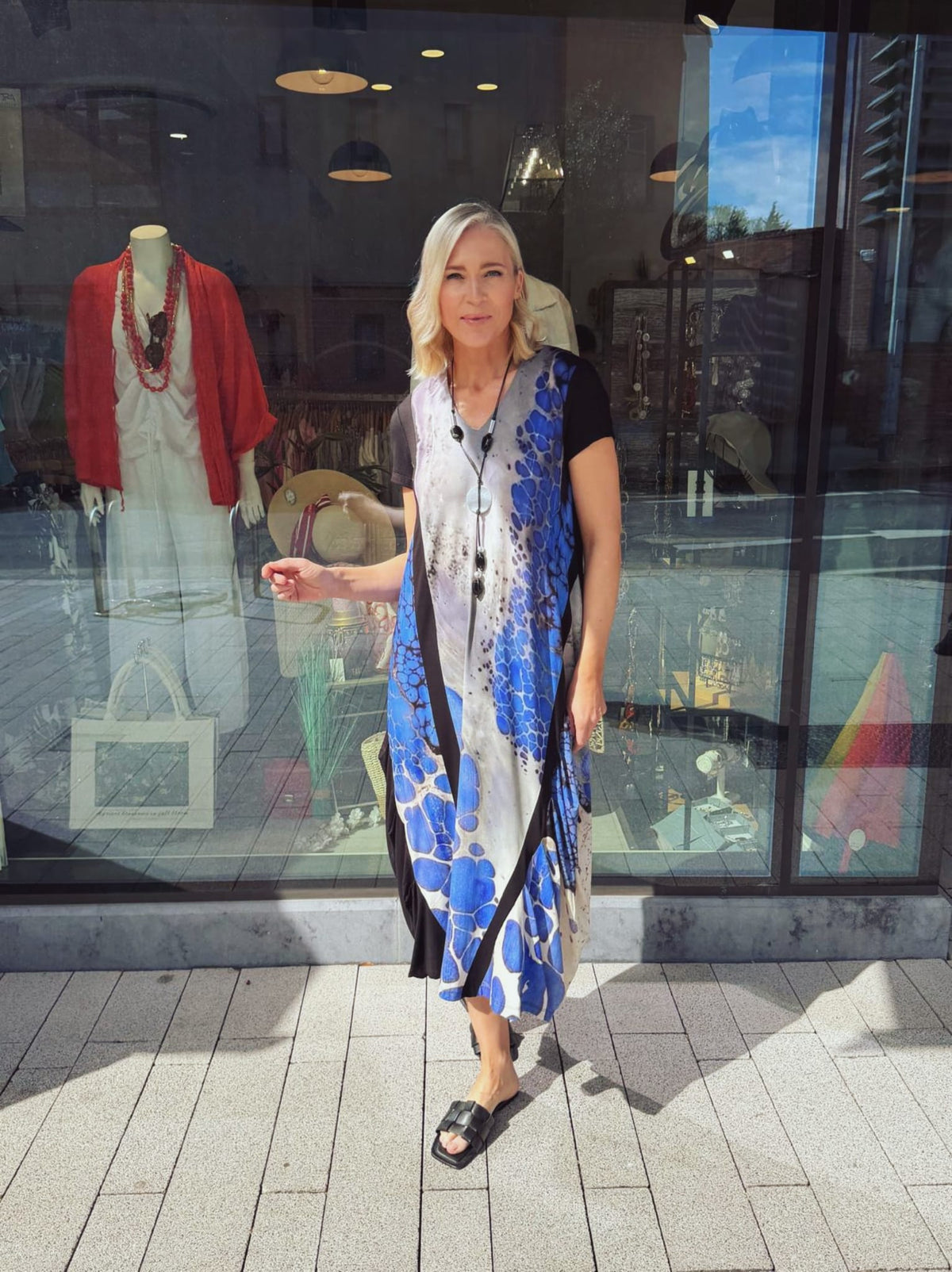 OZAI N KU Panelled Print Dress
