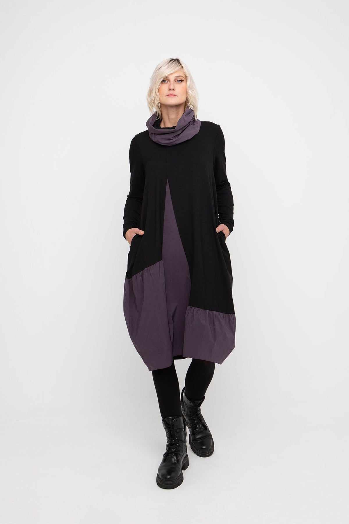 OZAI N KU Mixed Fabric Dress