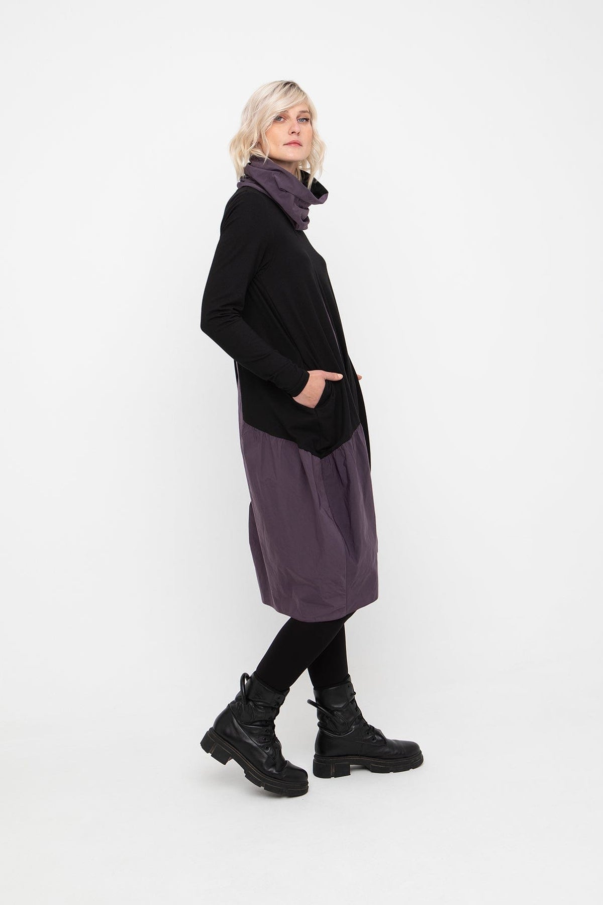 OZAI N KU Mixed Fabric Dress