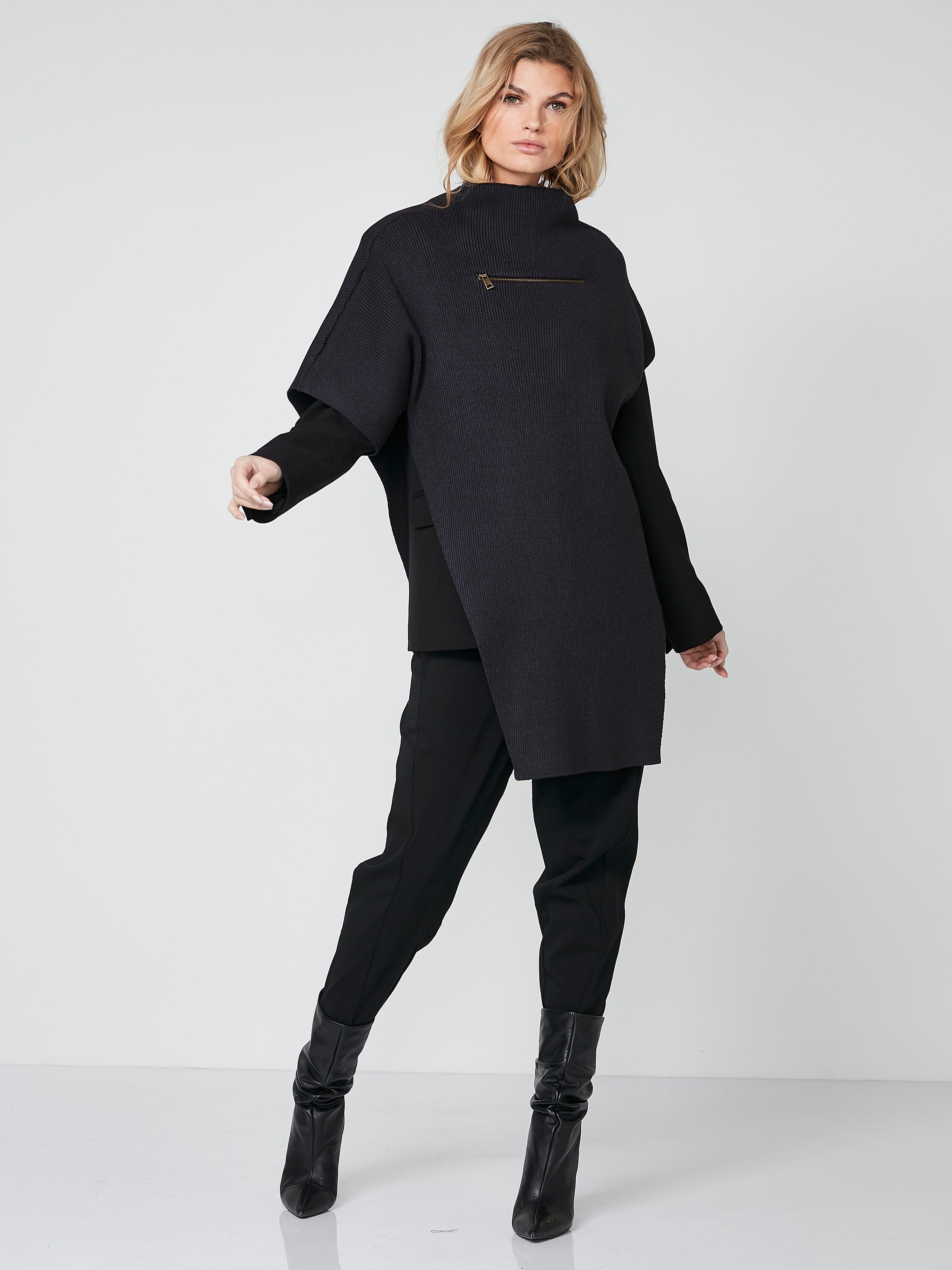 NU Zip Front Poncho Knit – Choice Boutique