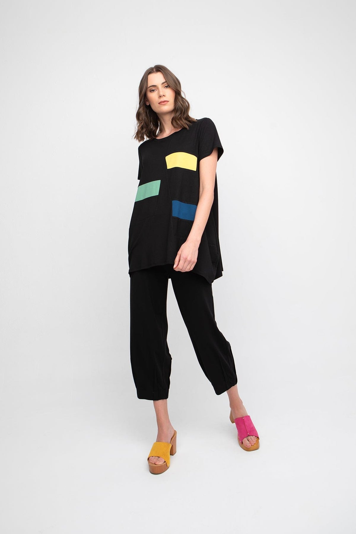 OZAI N KU Colour Block Basic Top