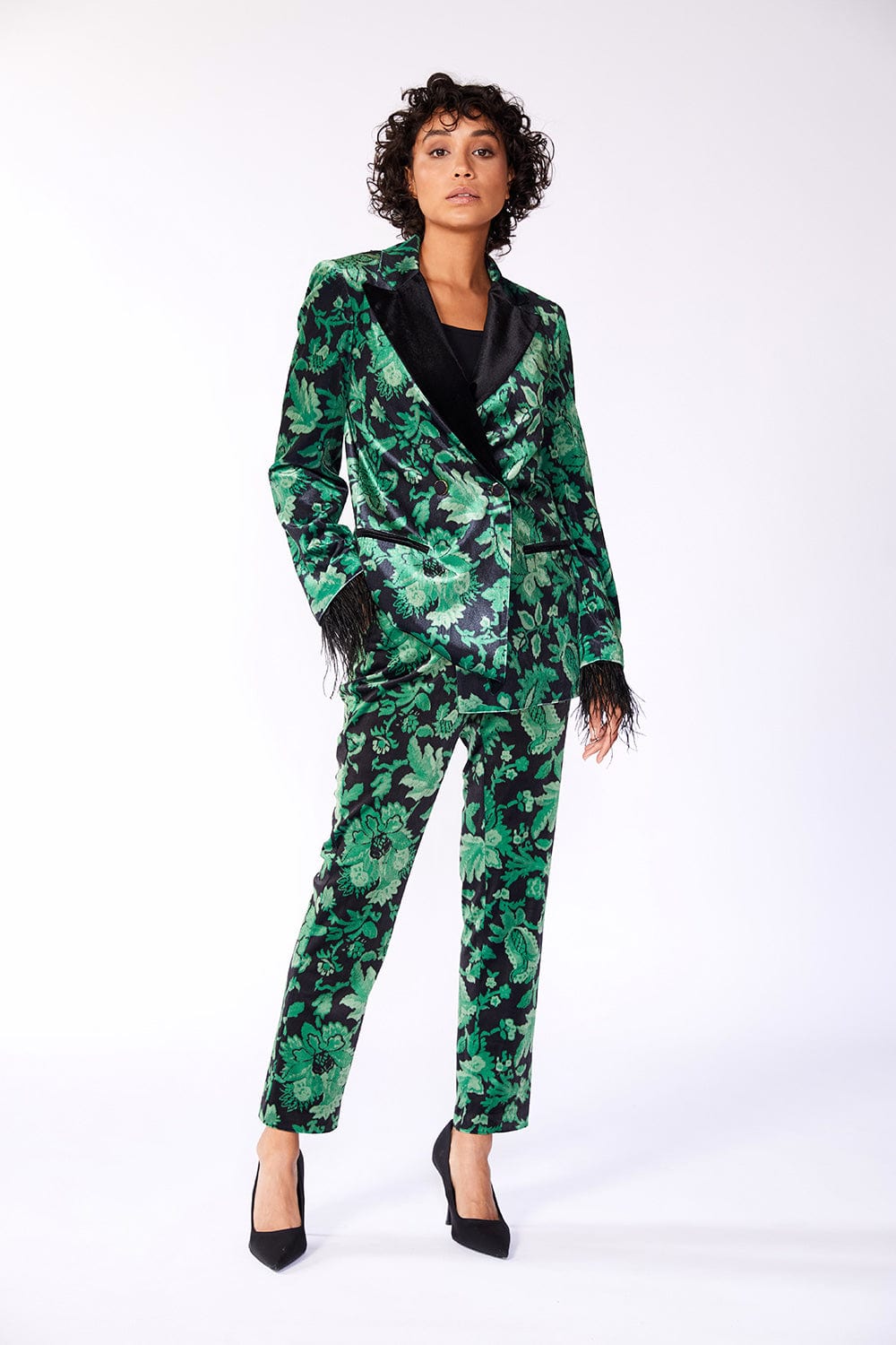 ART X Diva Print Velvet Blazer