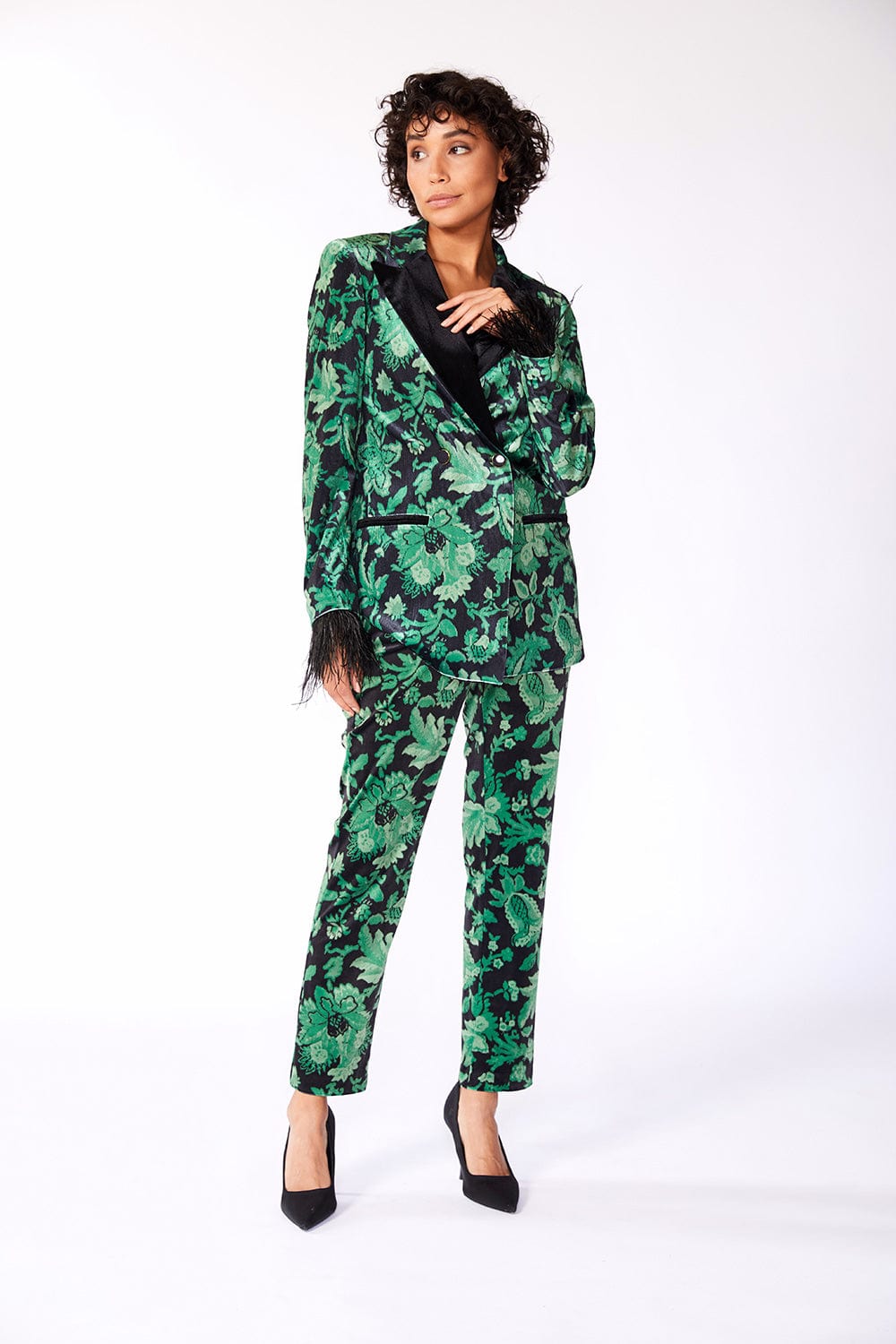 ART X Diva Print Velvet Blazer