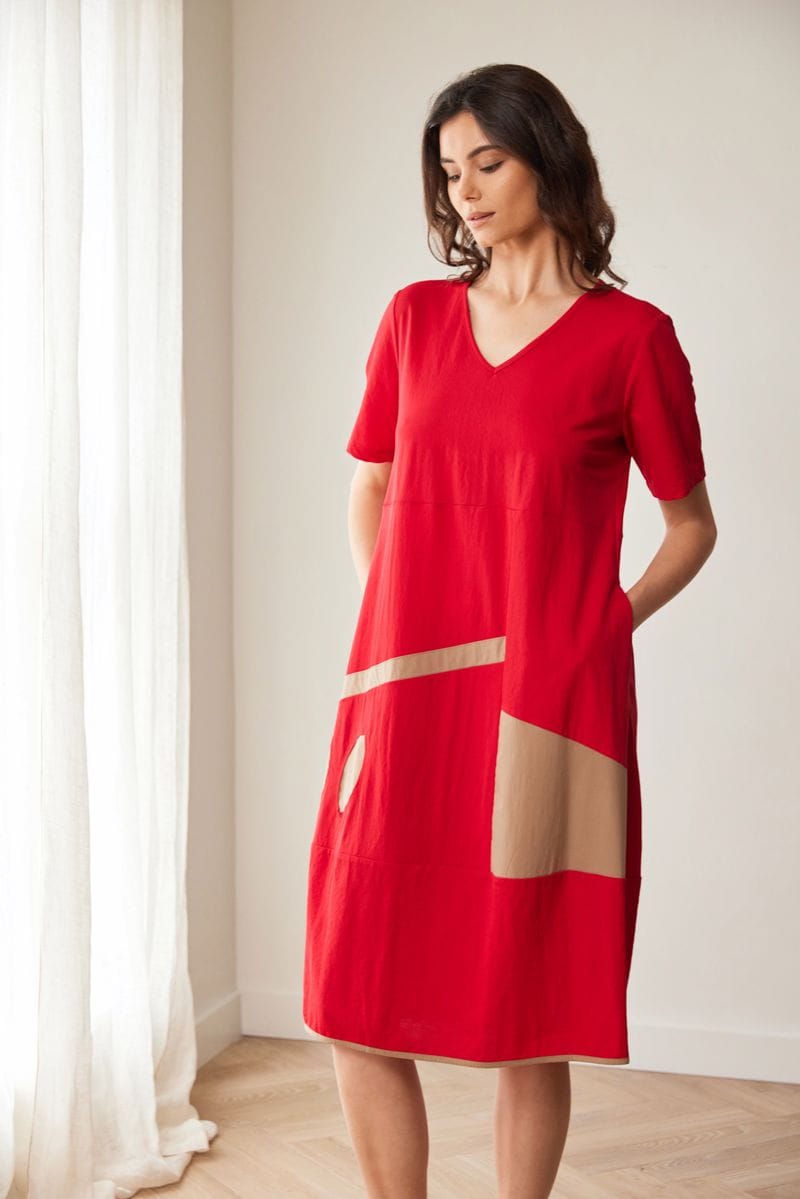 PERUZZI Colour Trim Dress