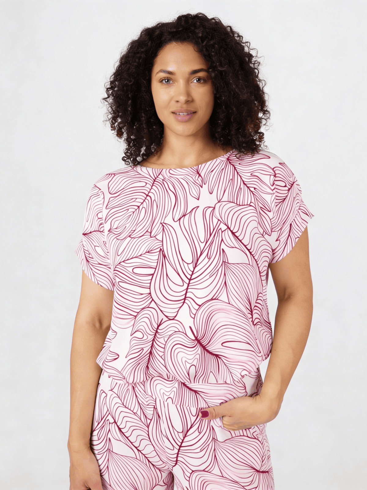 Kartner Leaf Print Top