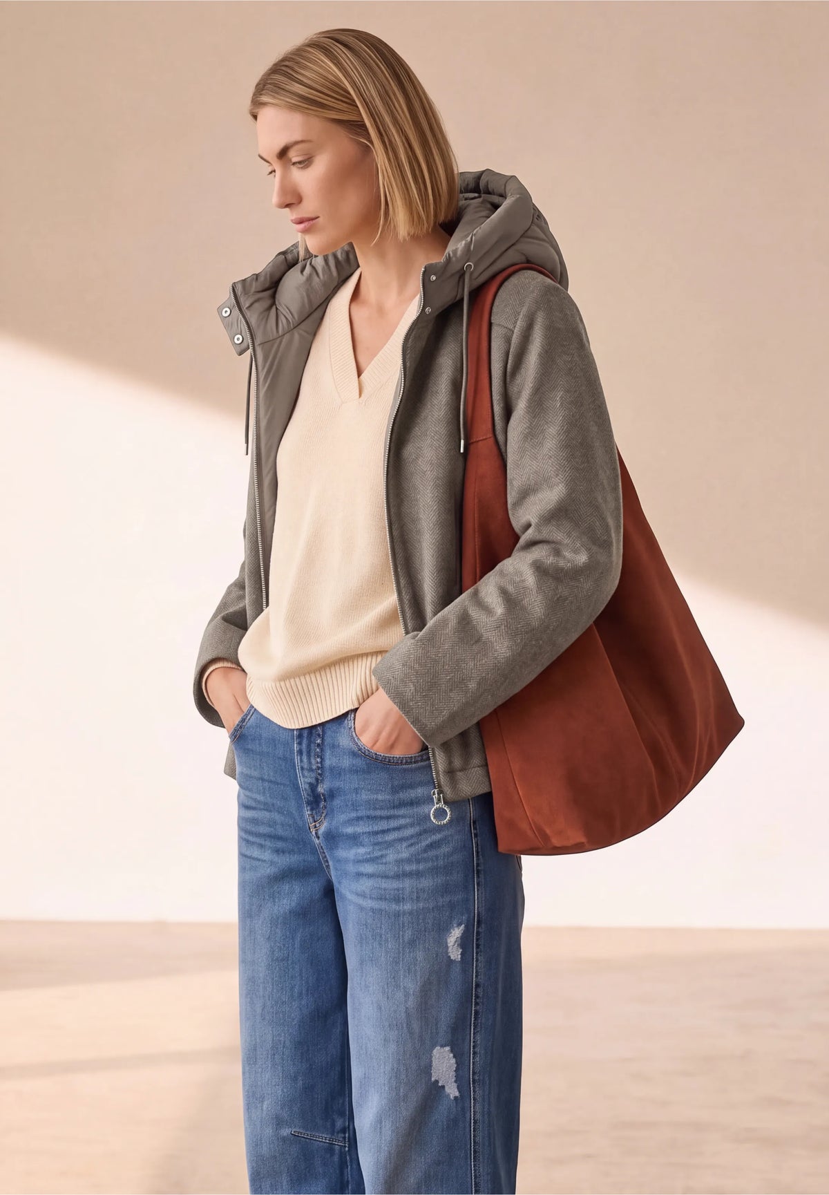 Street One Mixed Fabric Coat