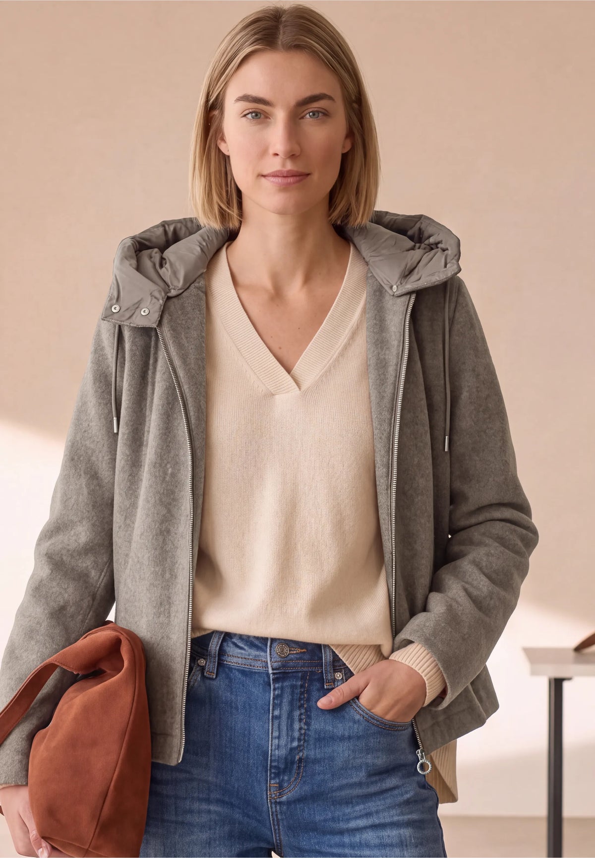 Street One Mixed Fabric Coat