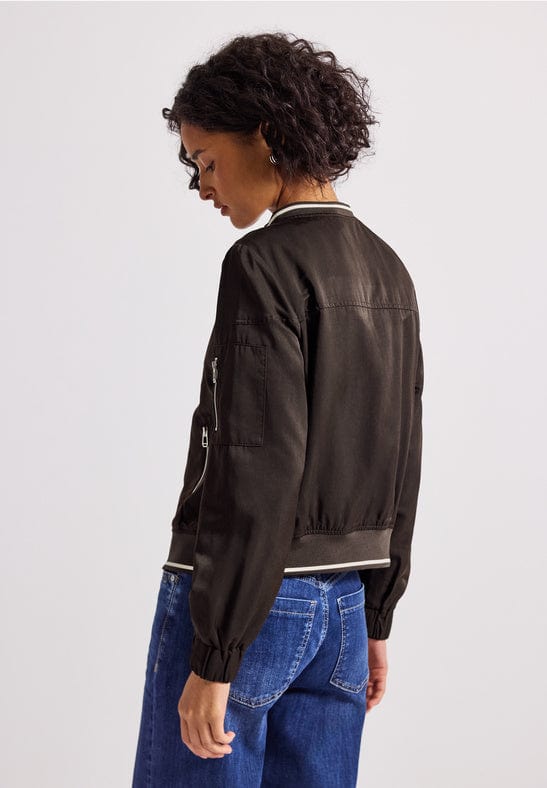 Street One Satin Jacket with Zipper Detail