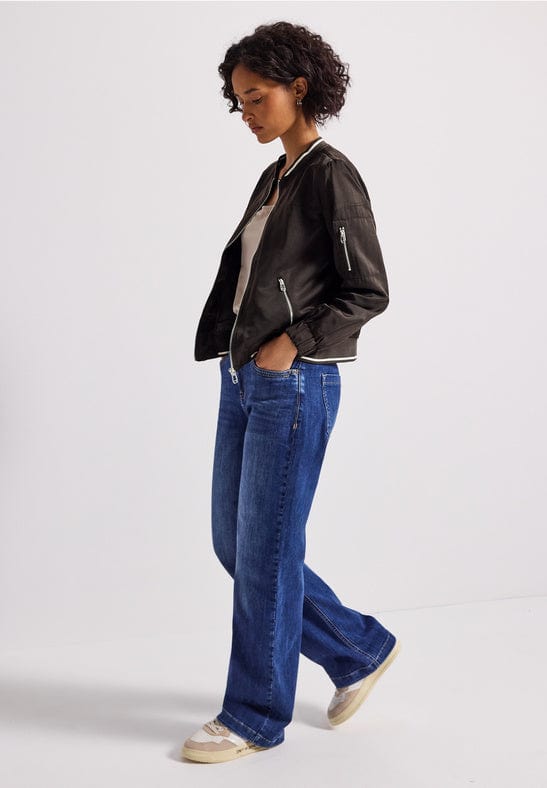 Street One Satin Jacket with Zipper Detail