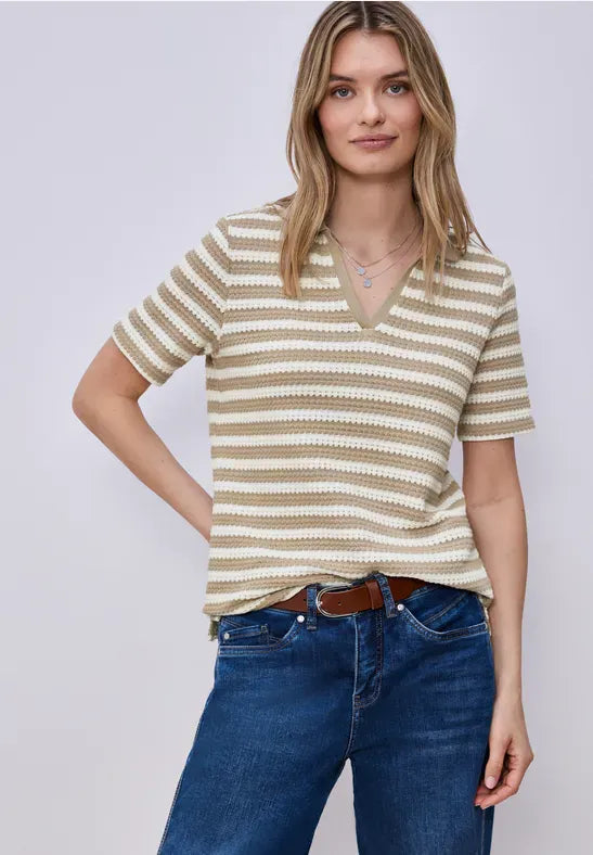 Camicia In Raso Donna Street One A344896 – Maniche Lunghe, Colletto, Effetto Lucido, Morbida Viscosa, Look Casual-chic