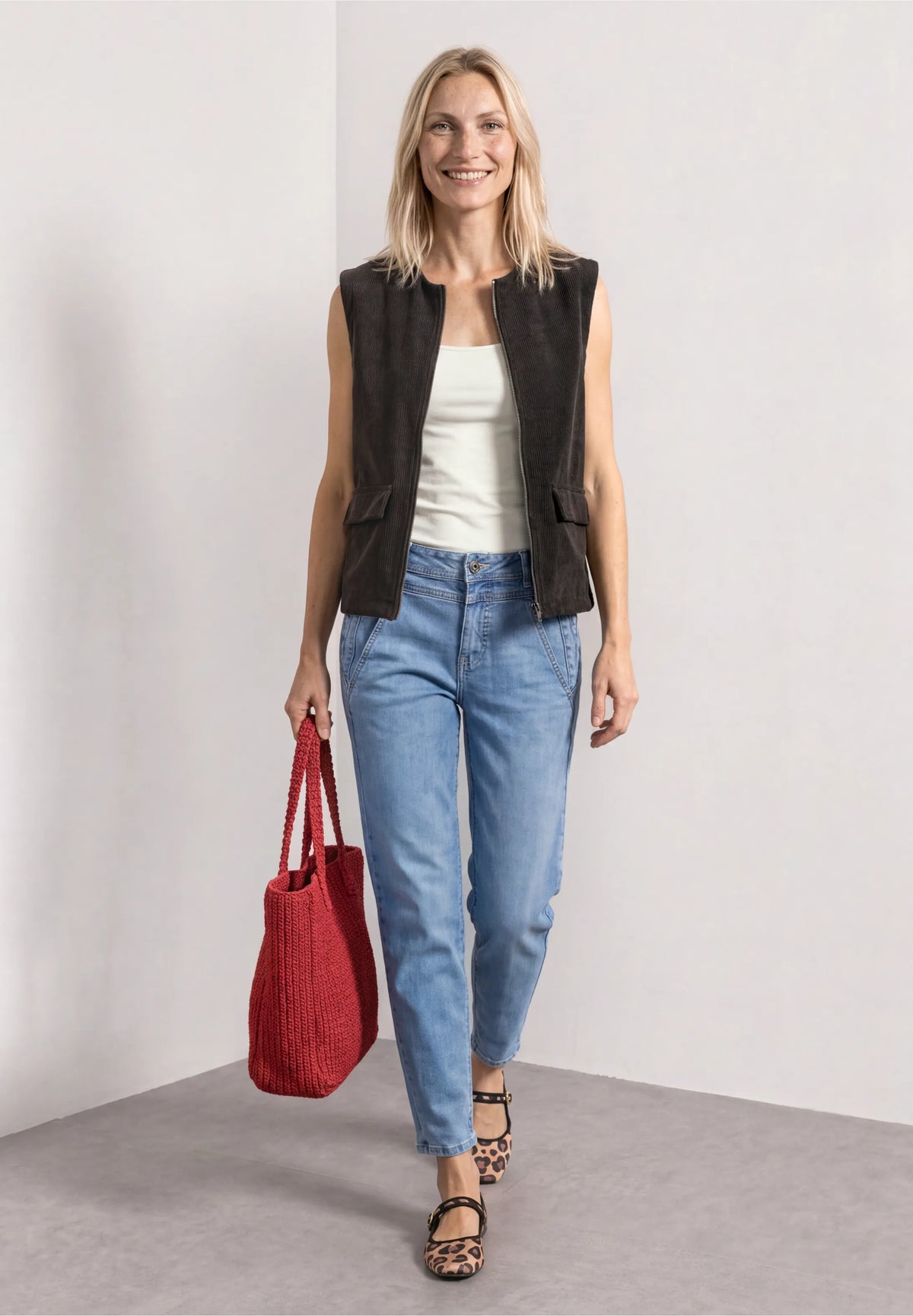 Street One Cord Zip Gilet