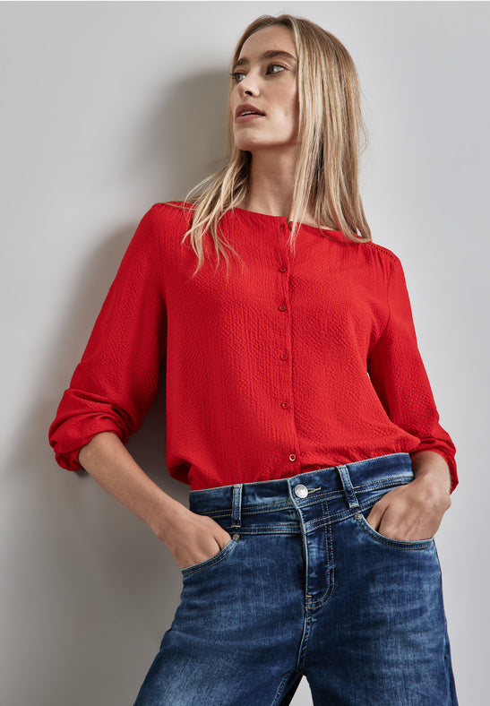 Street One Buttoned Roundneck Blouse