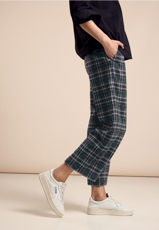 Street One Check Wide Leg Trouser