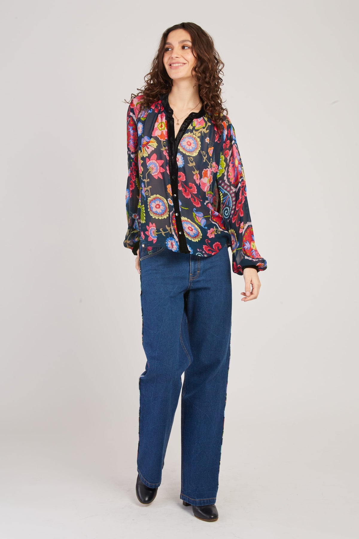 Derhy Floral Print Blouse