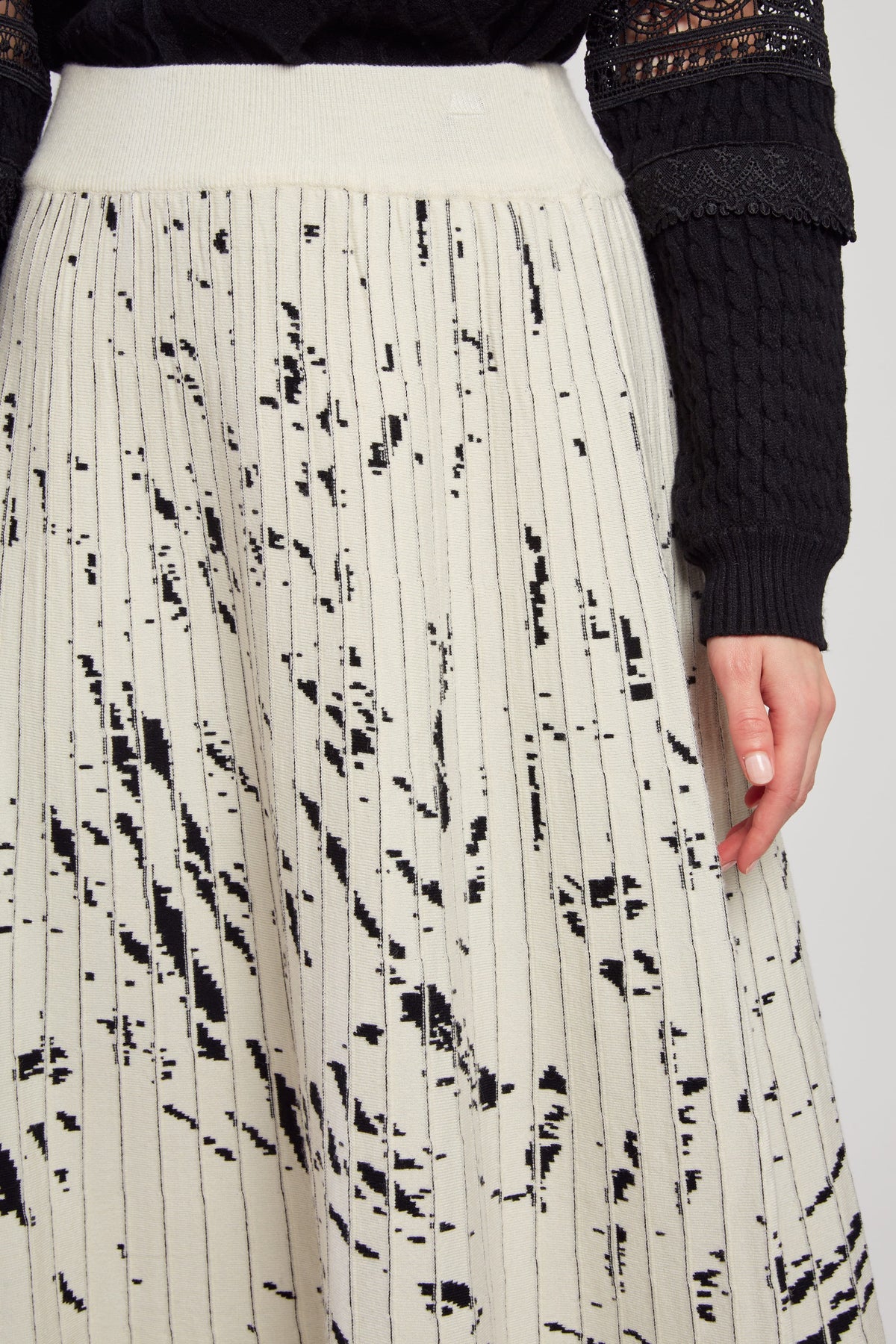 Derhy Splat Print Knit Skirt