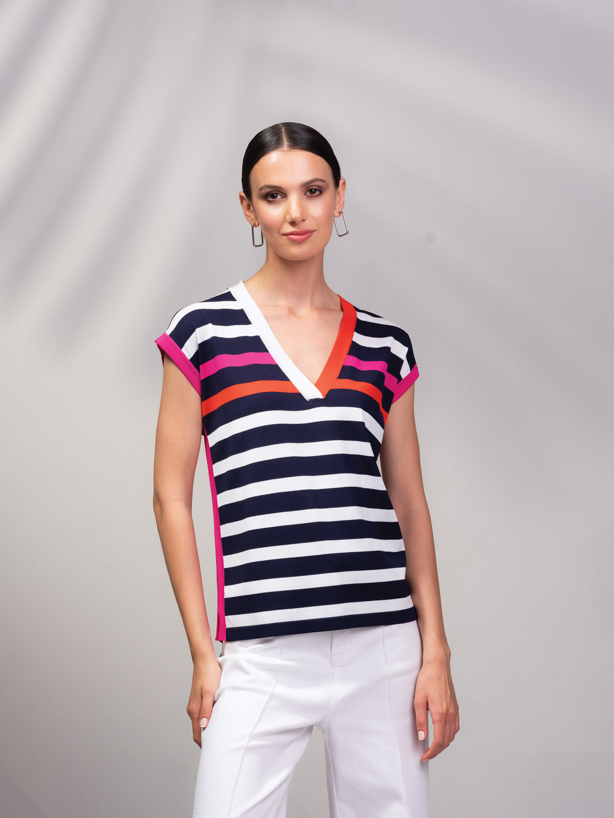 Alison Sheri Mixed Stripe Knit Top