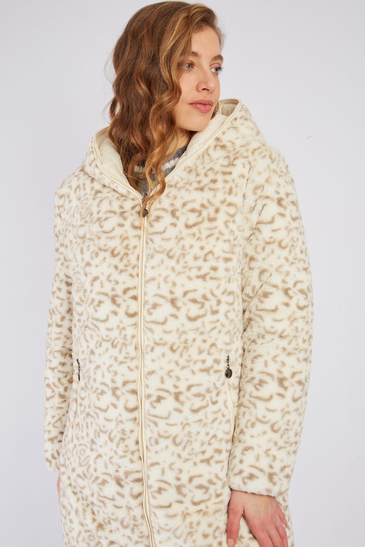 Derhy Reversible Animal Print Coat