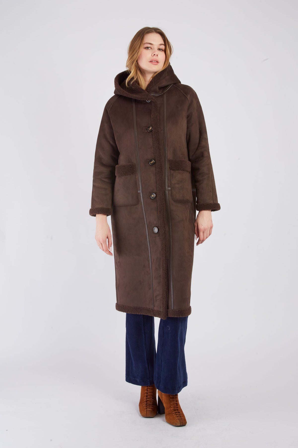 Derhy Reversible Suede Coat