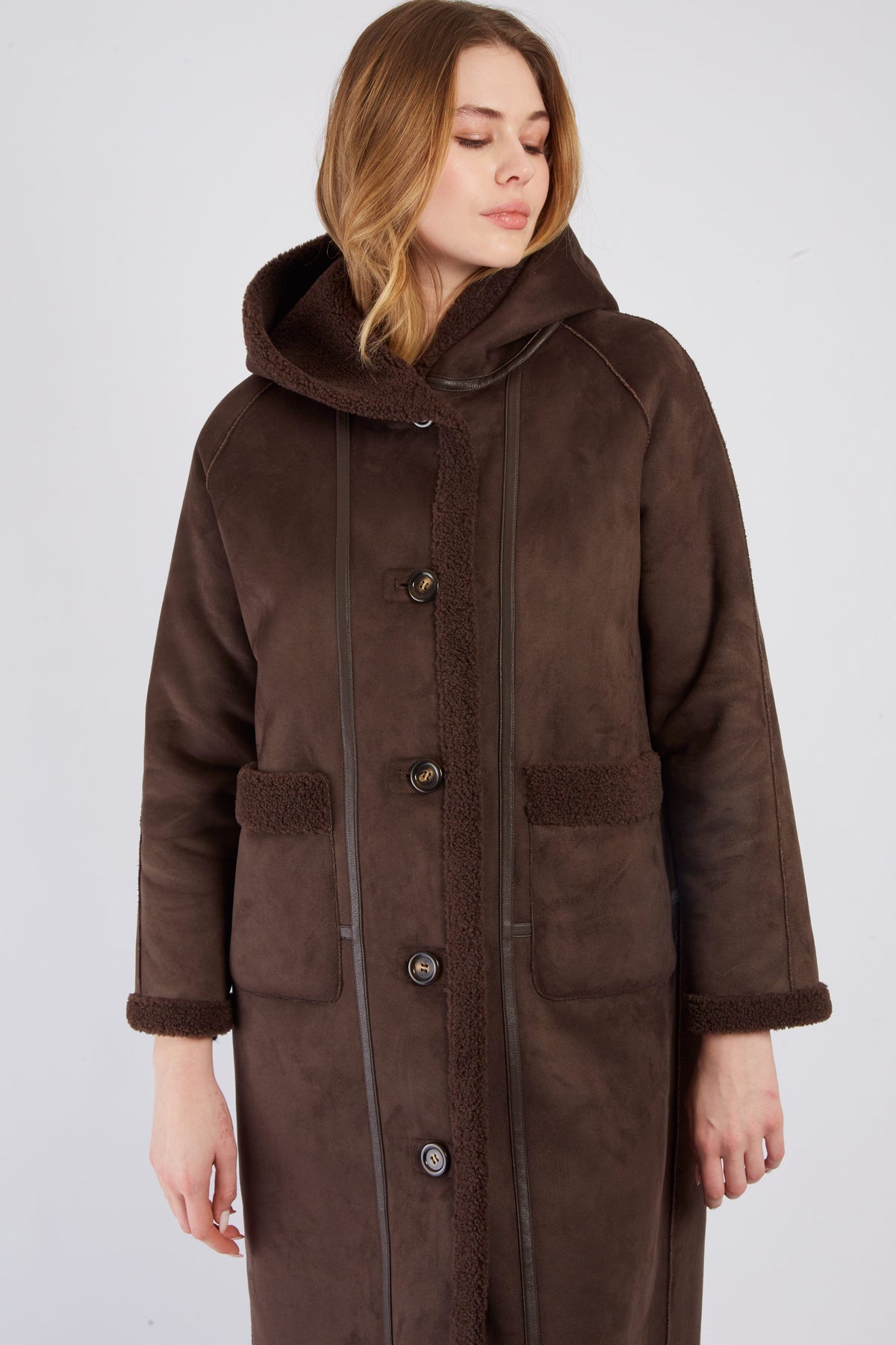 Derhy Reversible Suede Coat