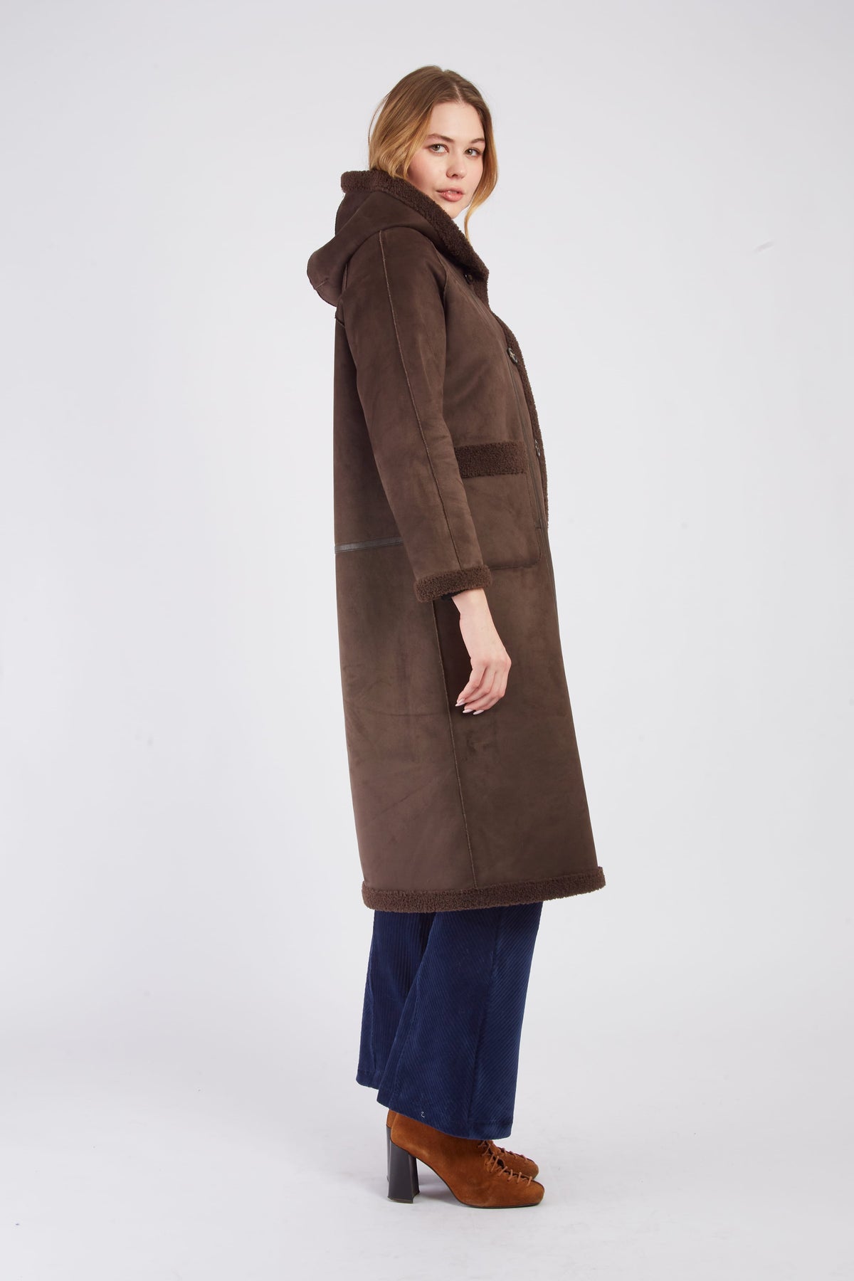 Derhy Reversible Suede Coat