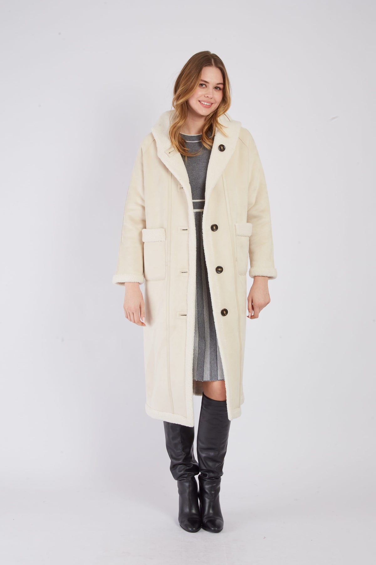 Derhy Reversible Suede Coat