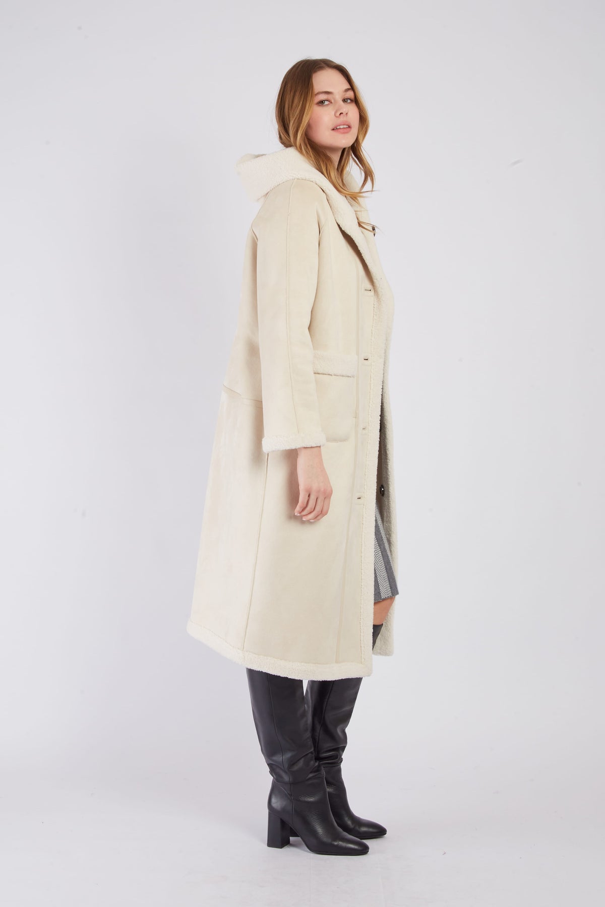 Derhy Reversible Suede Coat