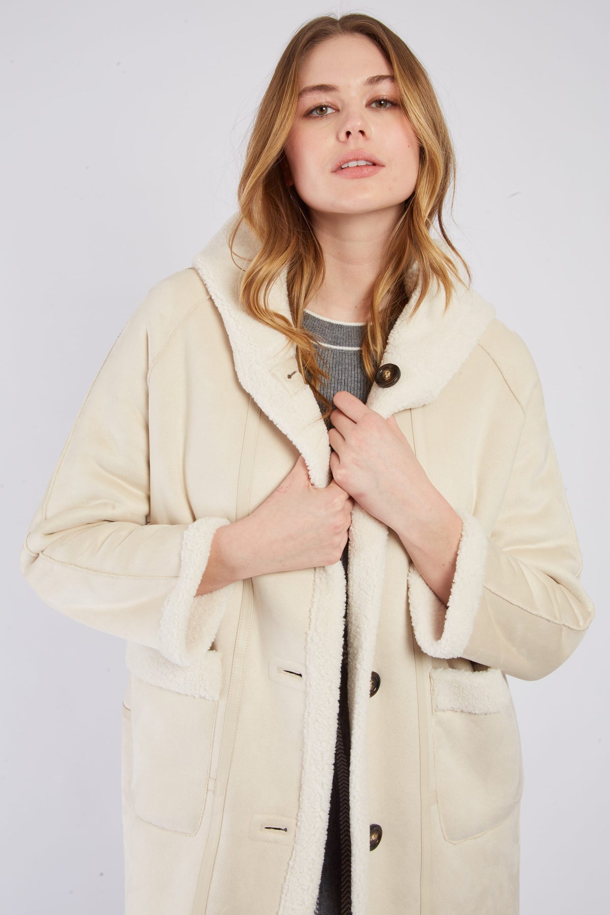 Derhy Reversible Suede Coat