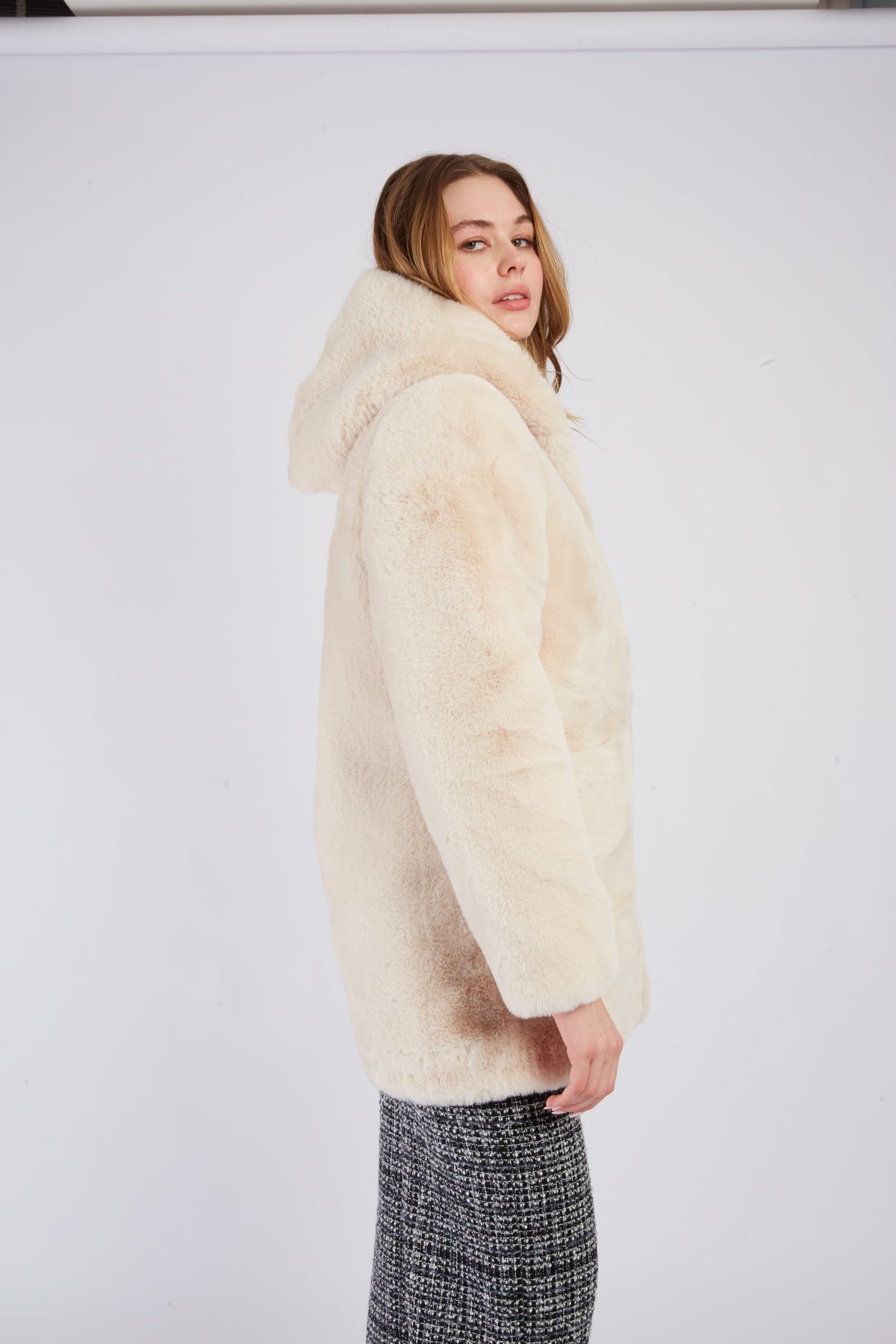 Derhy Faux Fur Pocket Coat